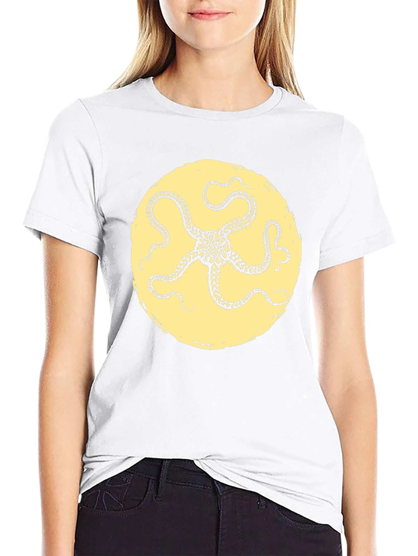 Black T-Shirt with Starfish Graphic