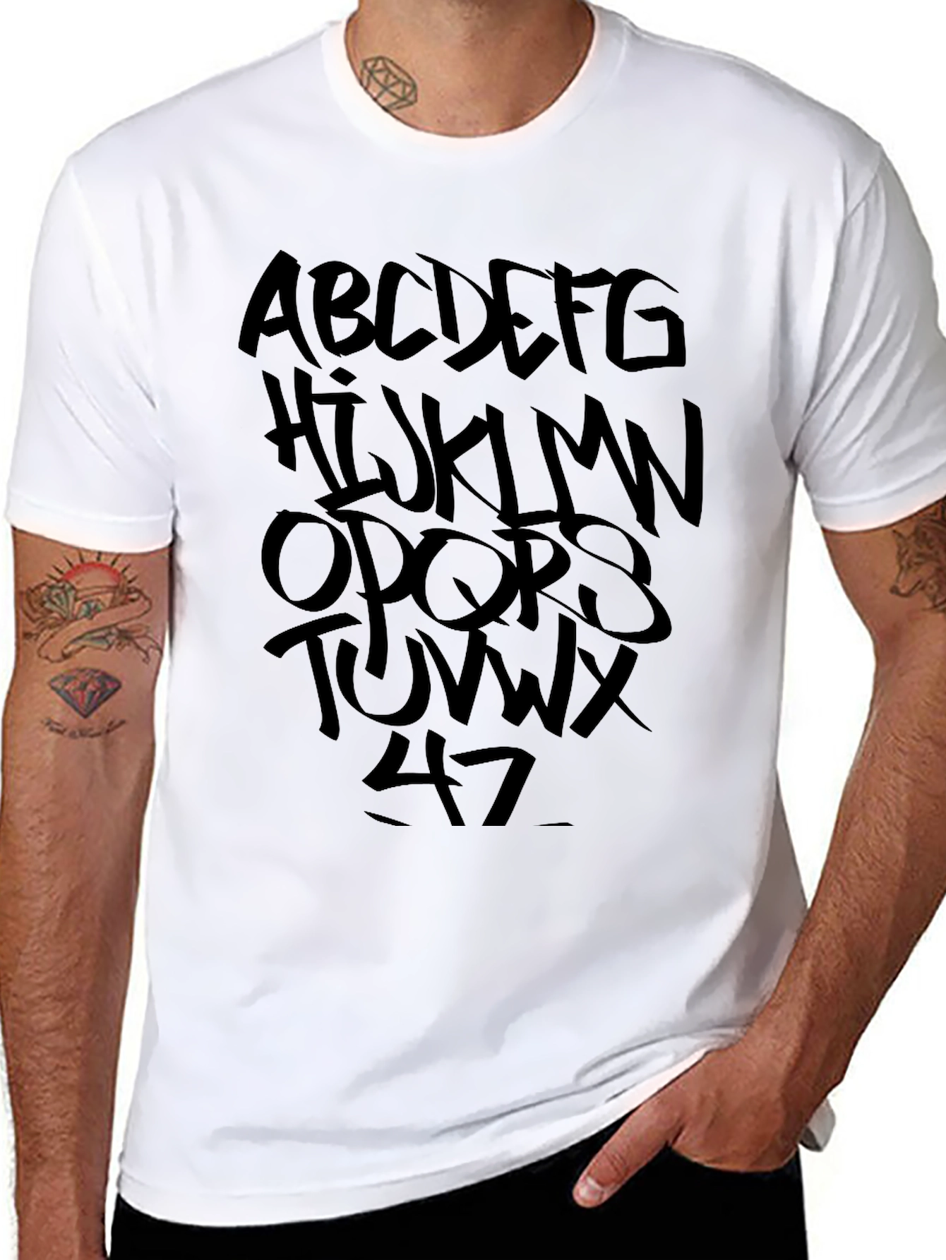 Graffiti Alphabet Black T-Shirt