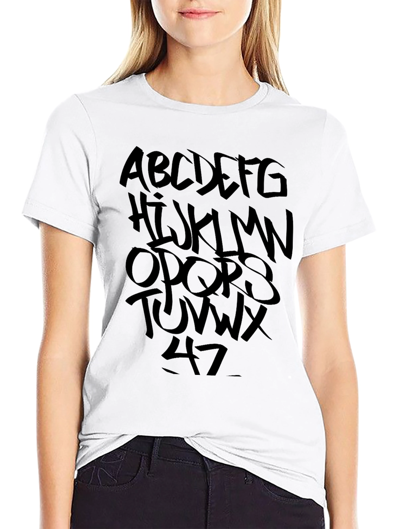 Graffiti Alphabet Black T-Shirt
