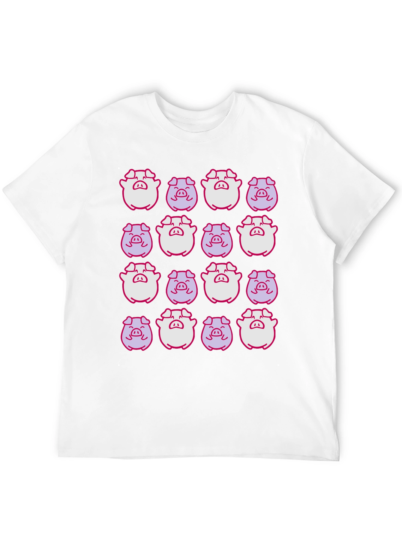 Pig Pattern Black T-Shirt