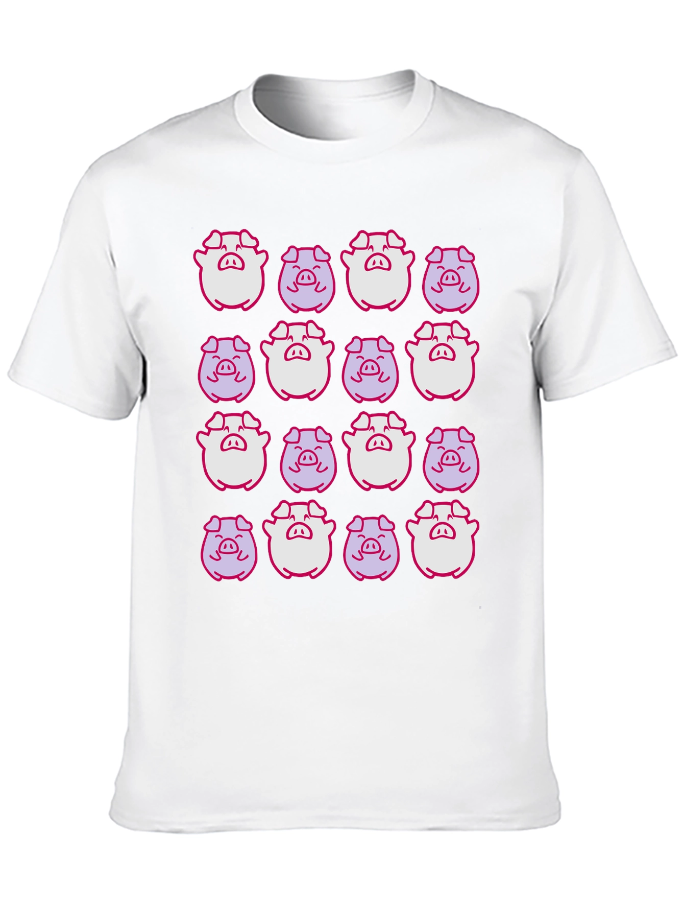 Pig Pattern Black T-Shirt