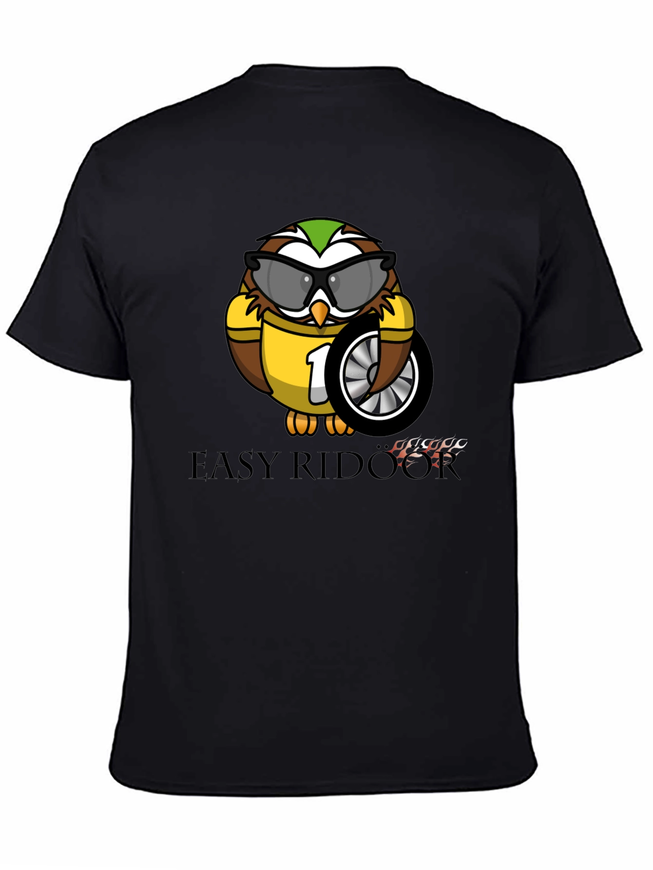 Easy Rider Owl T-Shirt - Black Graphic Tee