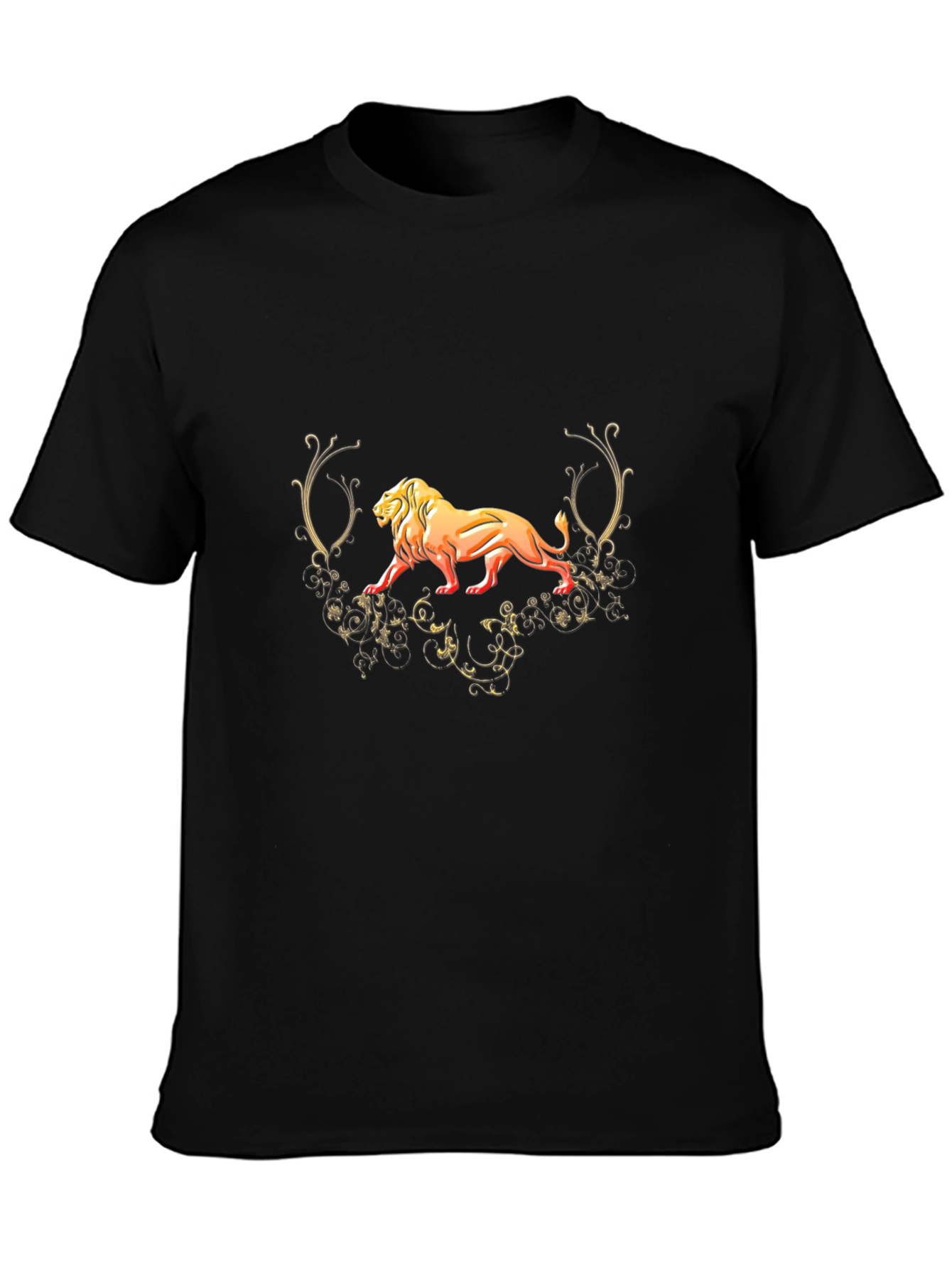 Lion Graphic Black T-Shirt - Fierce Style