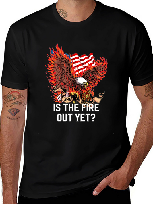 Firefighter Eagle USA Flag T-Shirt