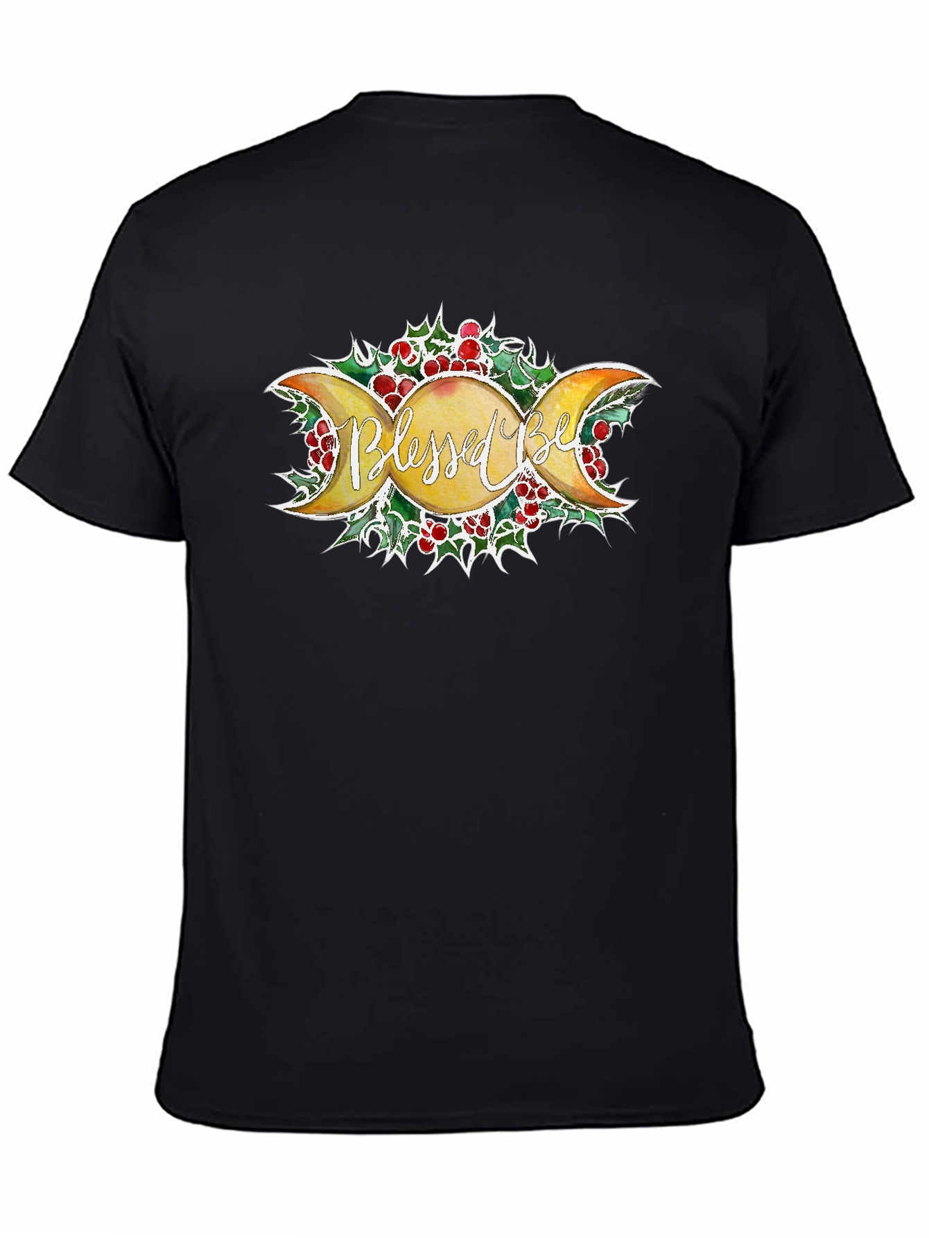 Blessed Be Moon Phase Graphic T-Shirt - Black