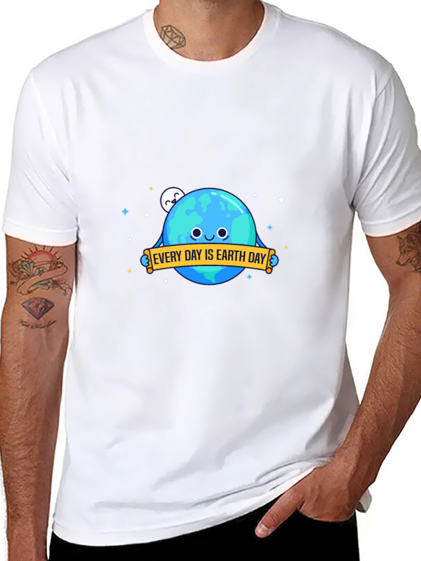 Earth Day Graphic T-Shirt - Black