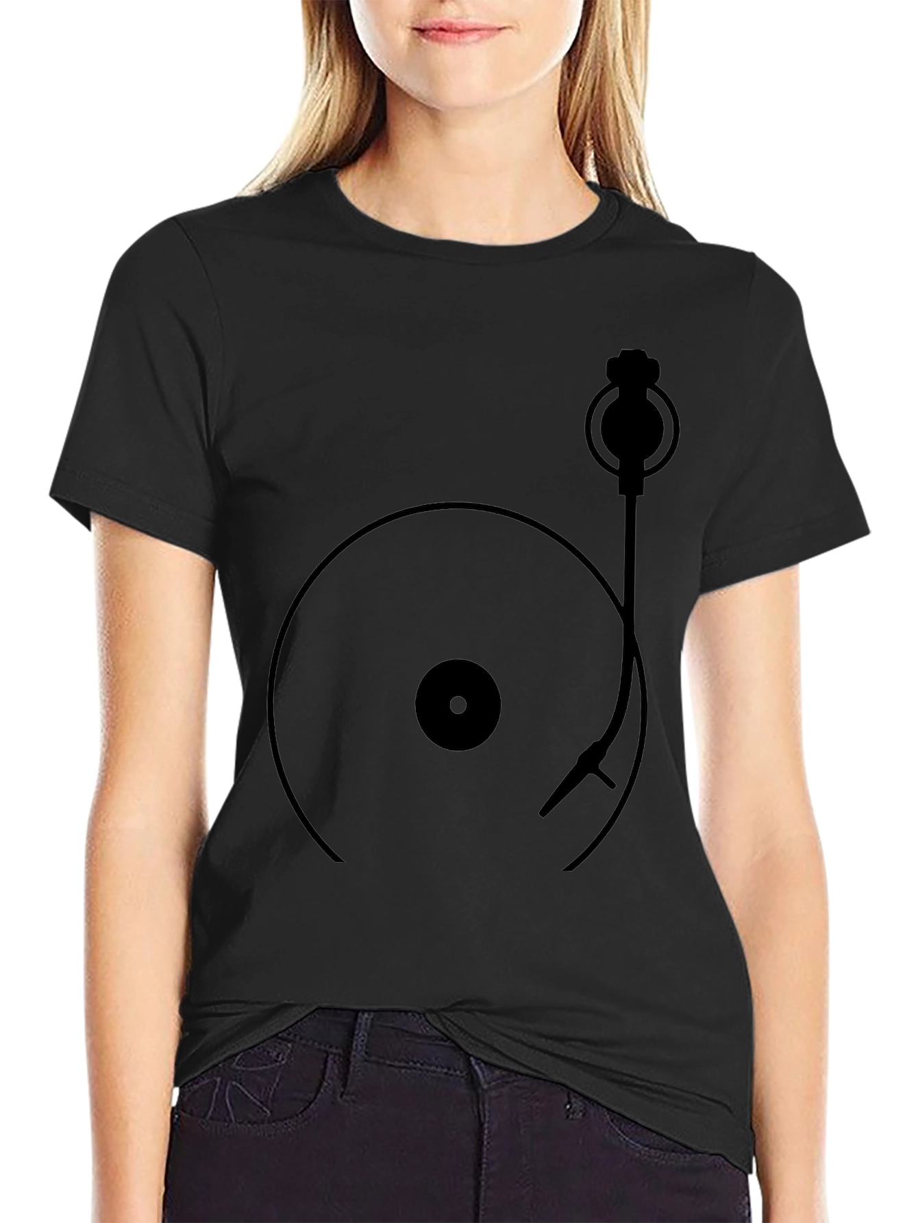 Retro Turntable Graphic T-Shirt - Classic Vinyl Design