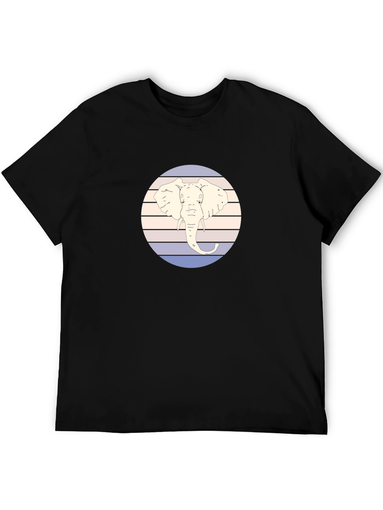 Elephant Graphic Tee - Retro Style Mens T-Shirt
