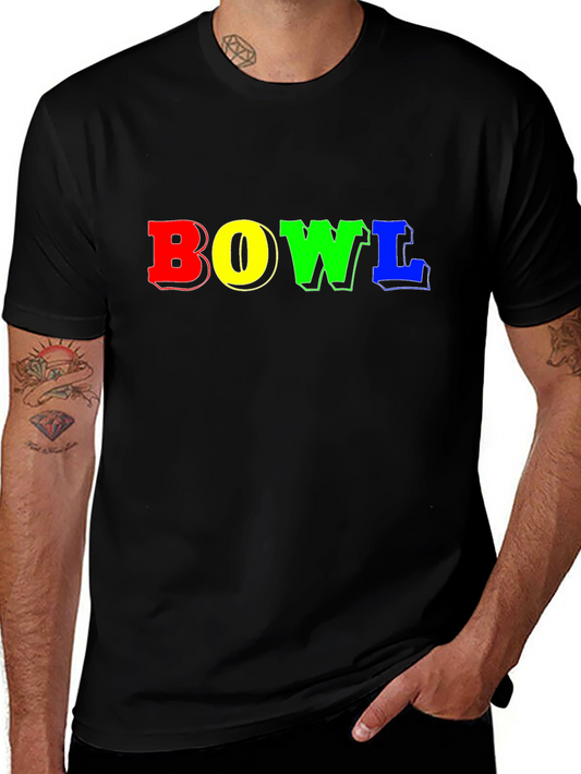 Colorful BOWL Graphic Black T-Shirt