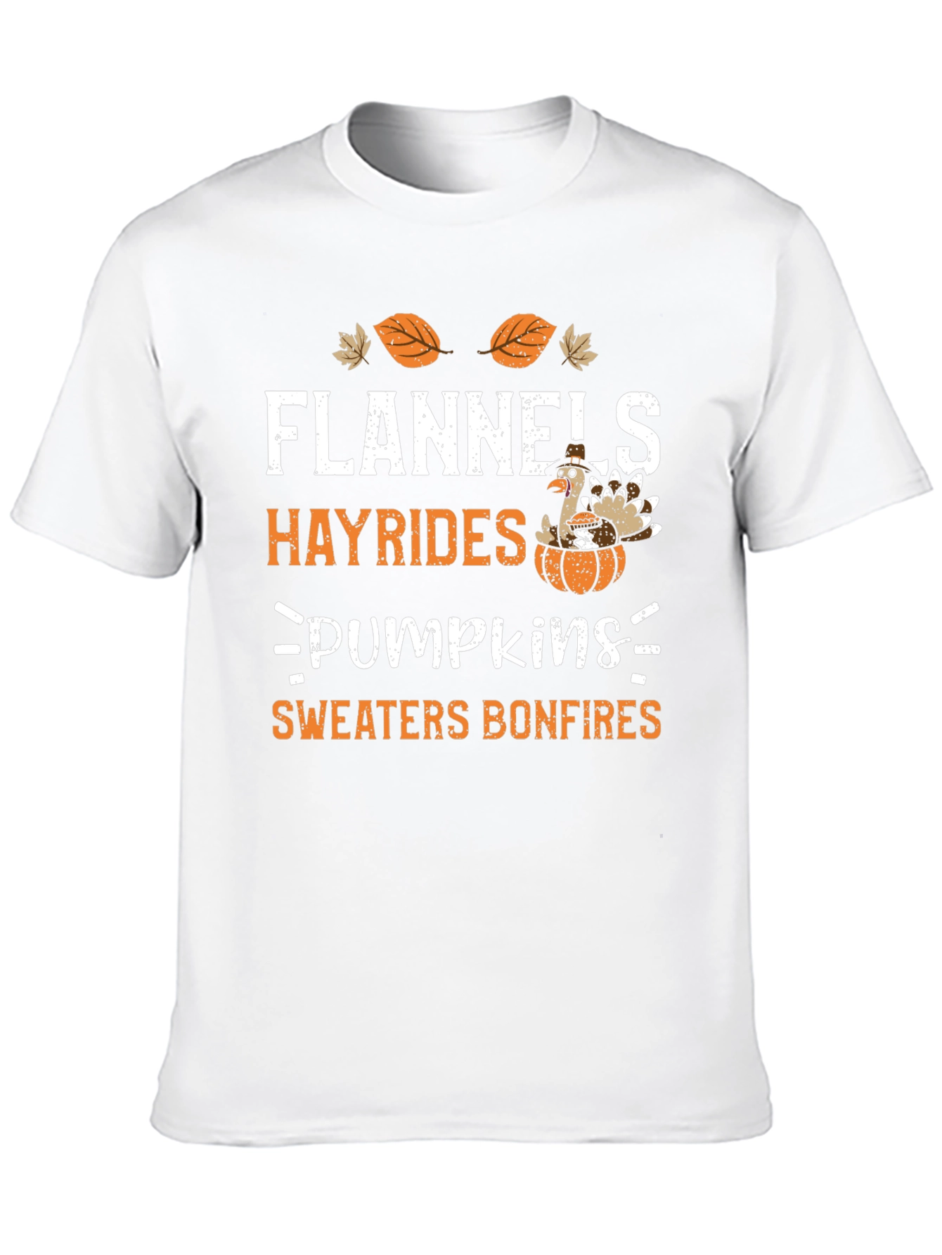 Flannels Hayrides Pumpkins Bonfires Thanksgiving Tee