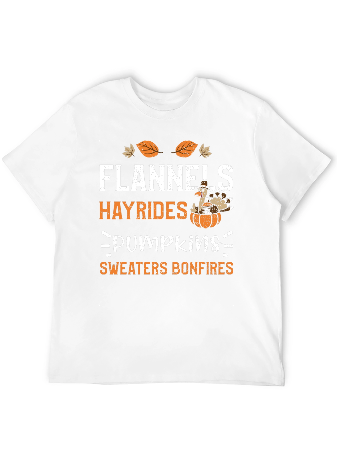 Flannels Hayrides Pumpkins Bonfires Thanksgiving Tee