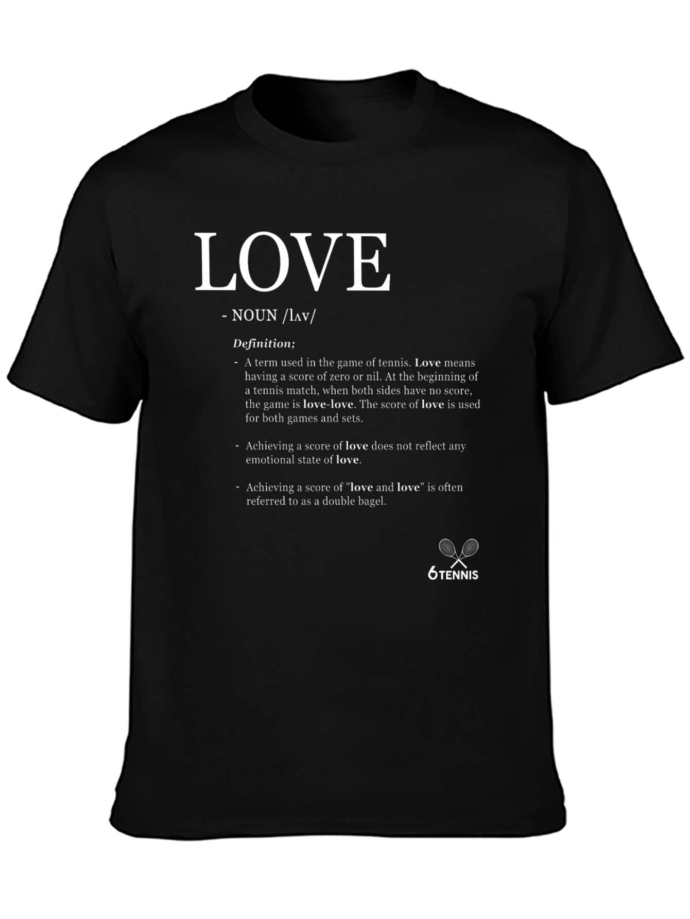 Tennis Love Definition T-Shirt - Unique Sports Tee