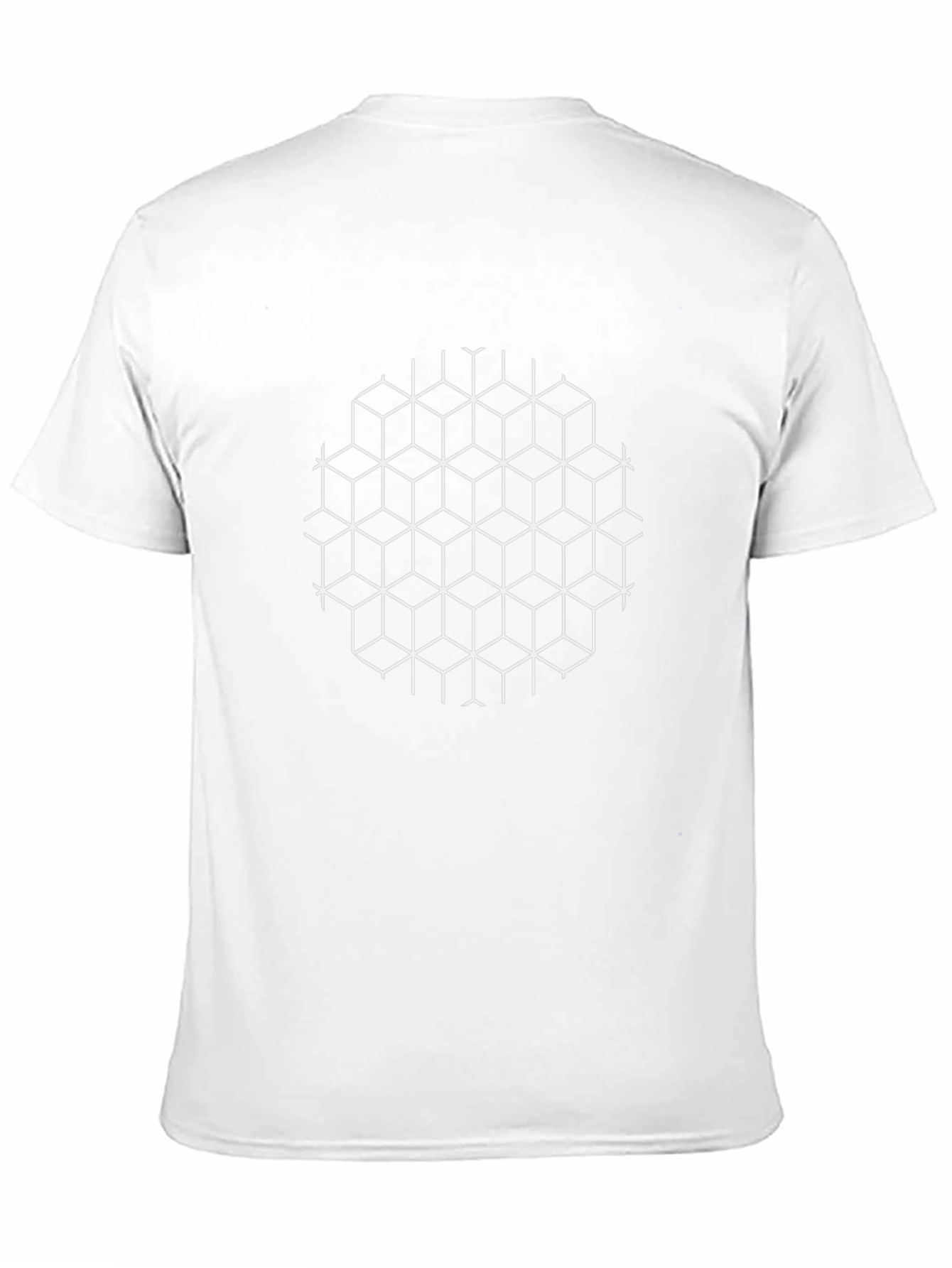 Geometric Cube Pattern Black T-Shirt
