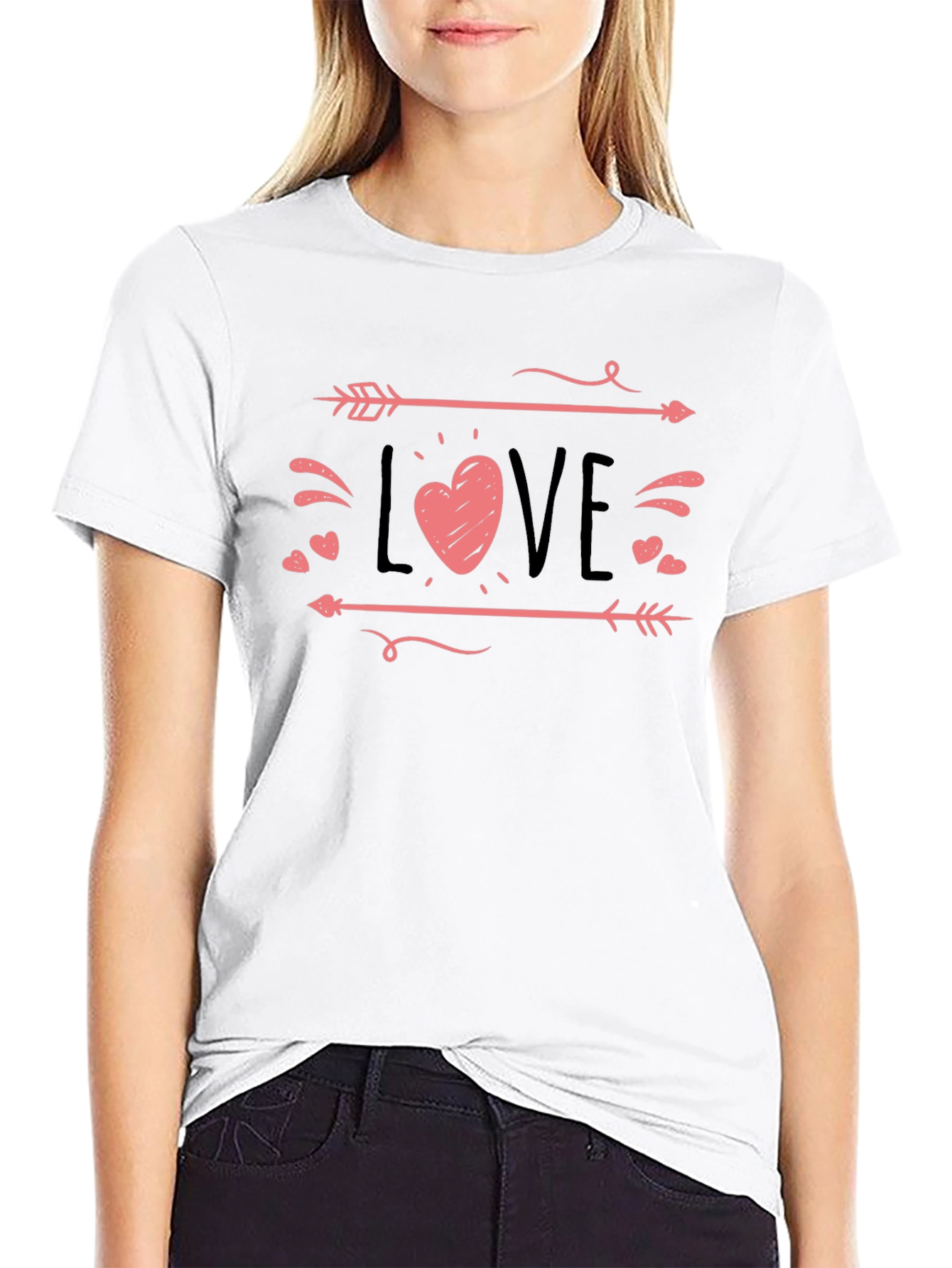 Love Heart Arrow Graphic Tee - Valentines Gift