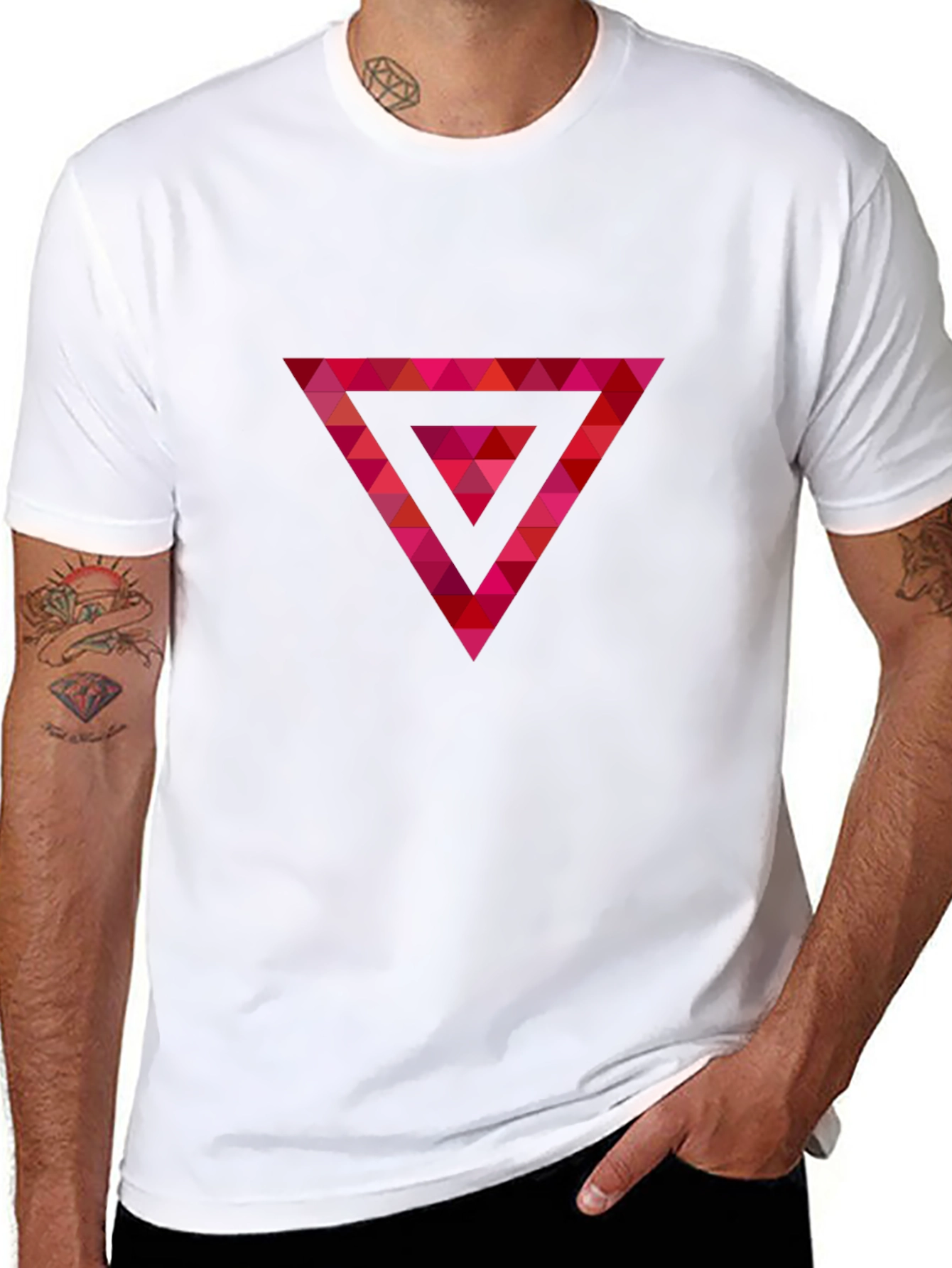 Geometric Triangle Graphic T-Shirt - Modern Design