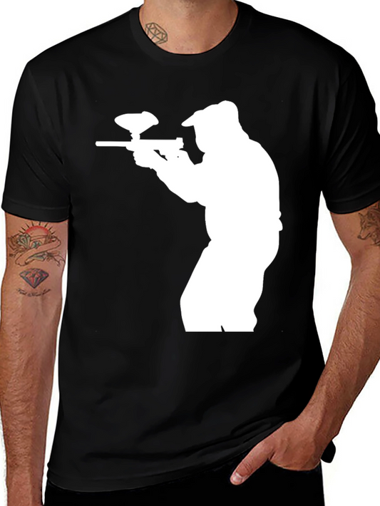 Paintball Player Silhouette Graphic T-Shirt