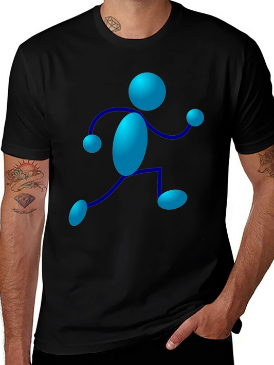 Funky Figure Tee - Black Cotton Crew Neck T-Shirt