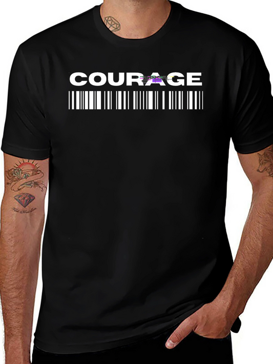 Courage Barcode Graphic T-Shirt - Black