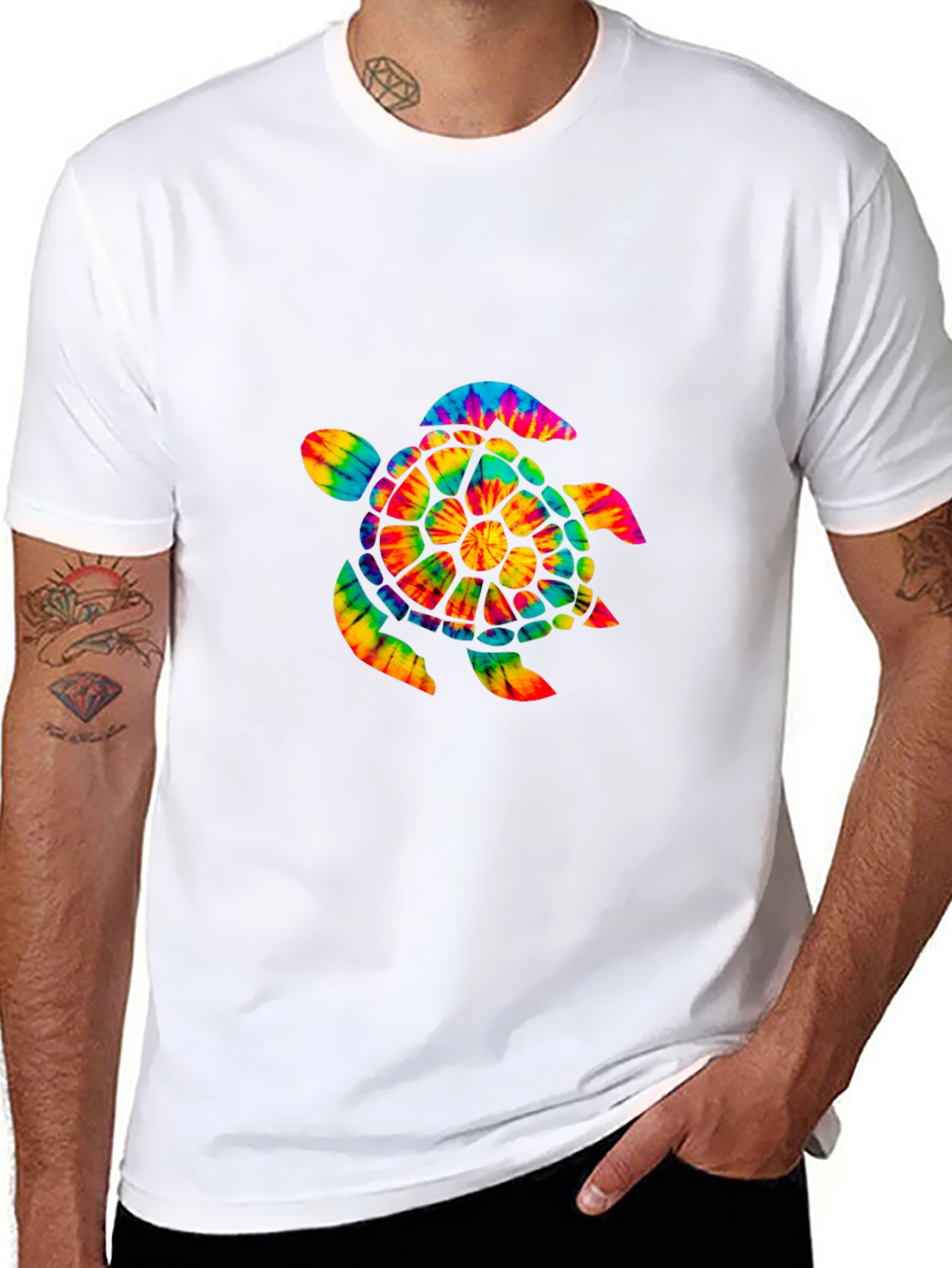Tie-Dye Turtle Graphic Tee - Soft Cotton