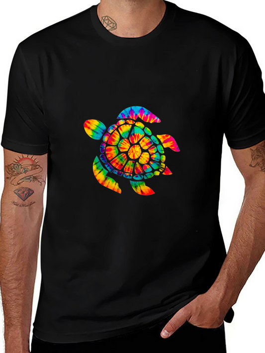 Tie-Dye Turtle Graphic Tee - Soft Cotton