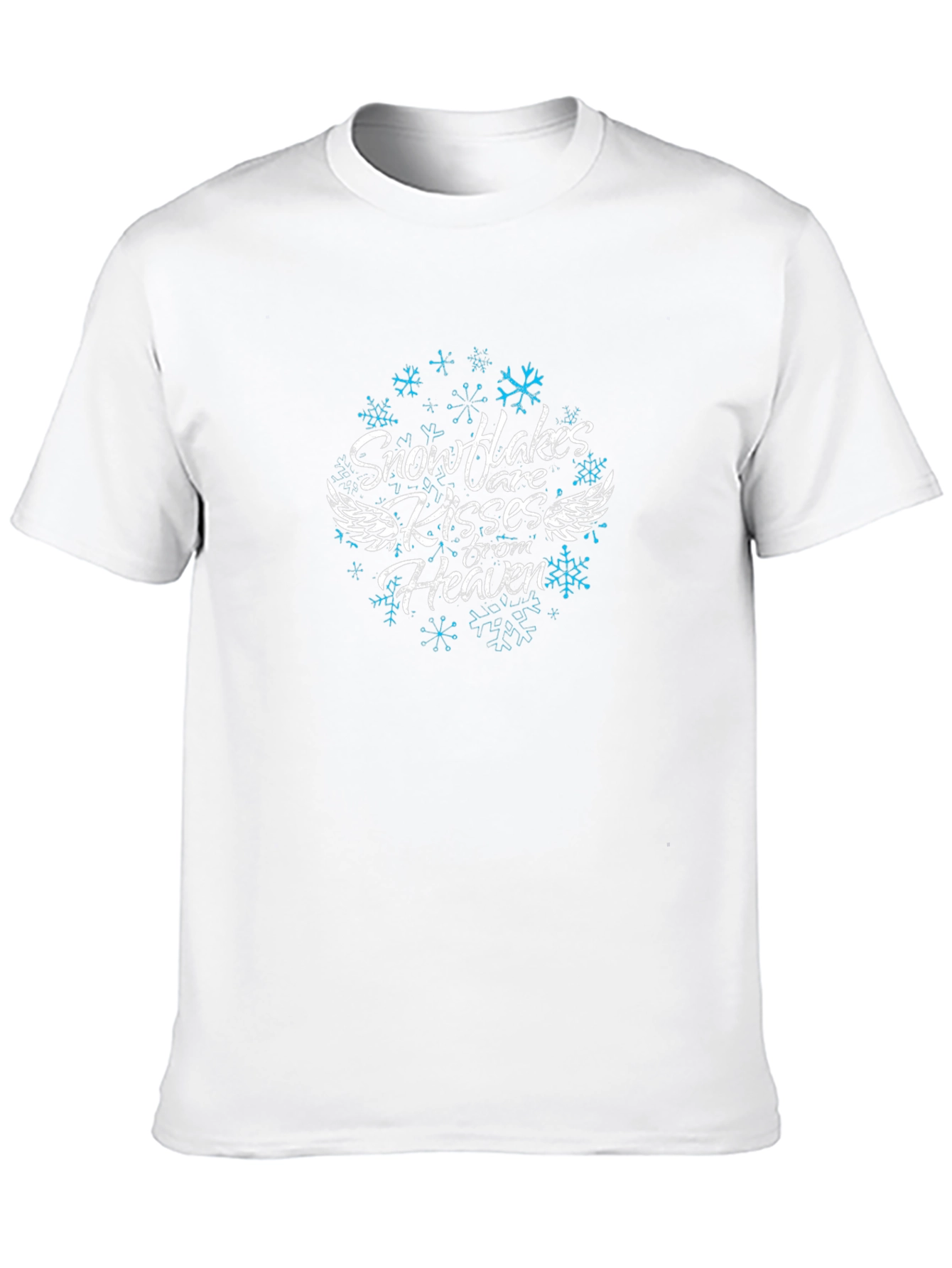 Snowflakes Kisses from Heaven Black Graphic Tee