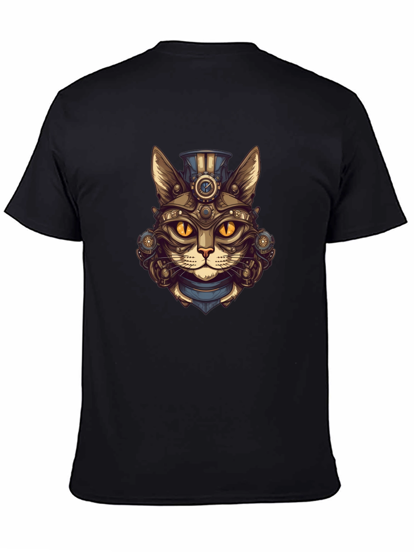 Steampunk Cat Graphic Tee - Unique Design
