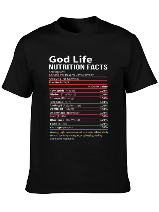 God Life Nutrition Facts Black T-Shirt