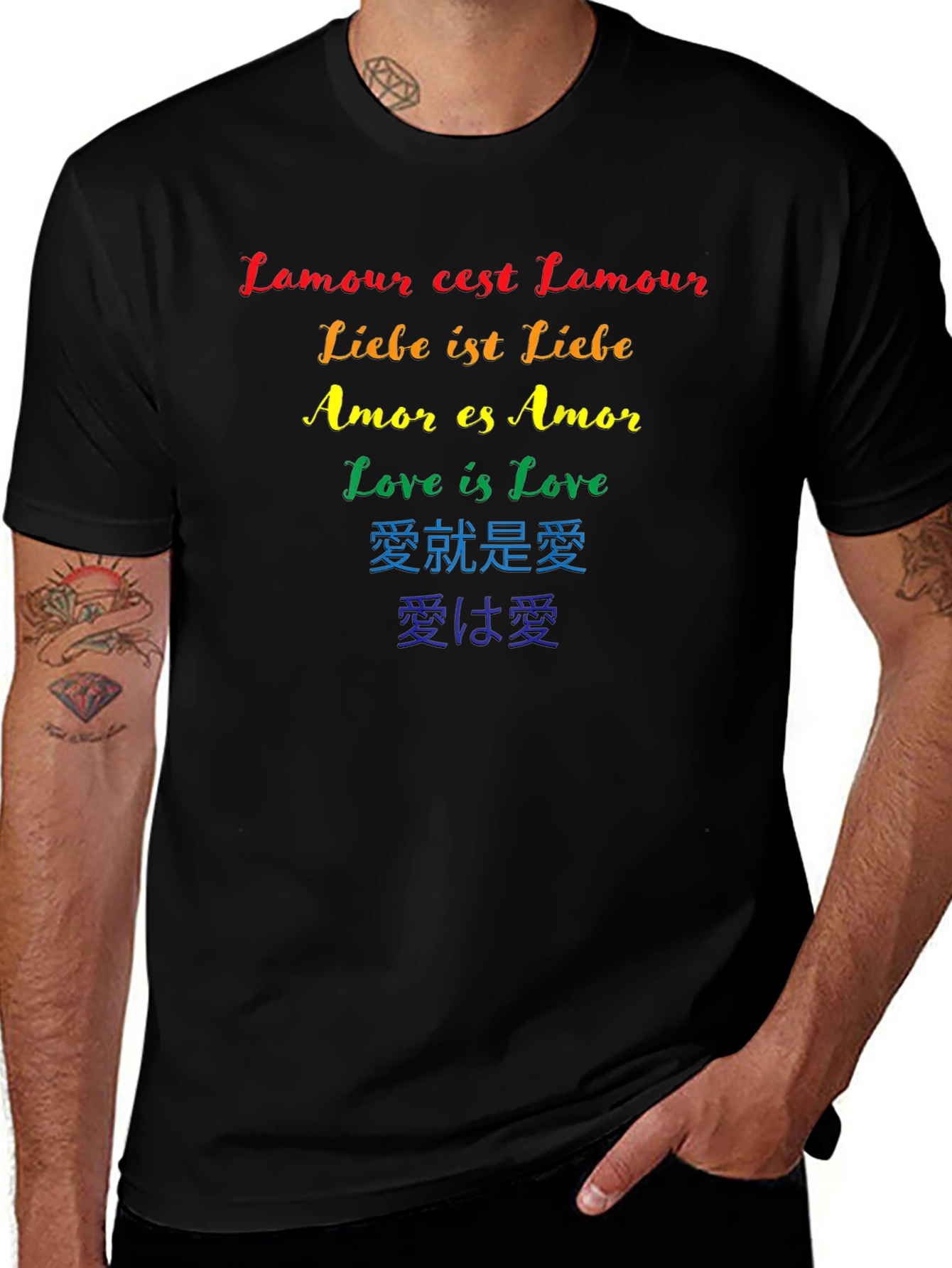 Love Is Love Pride T-Shirt - Rainbow Text