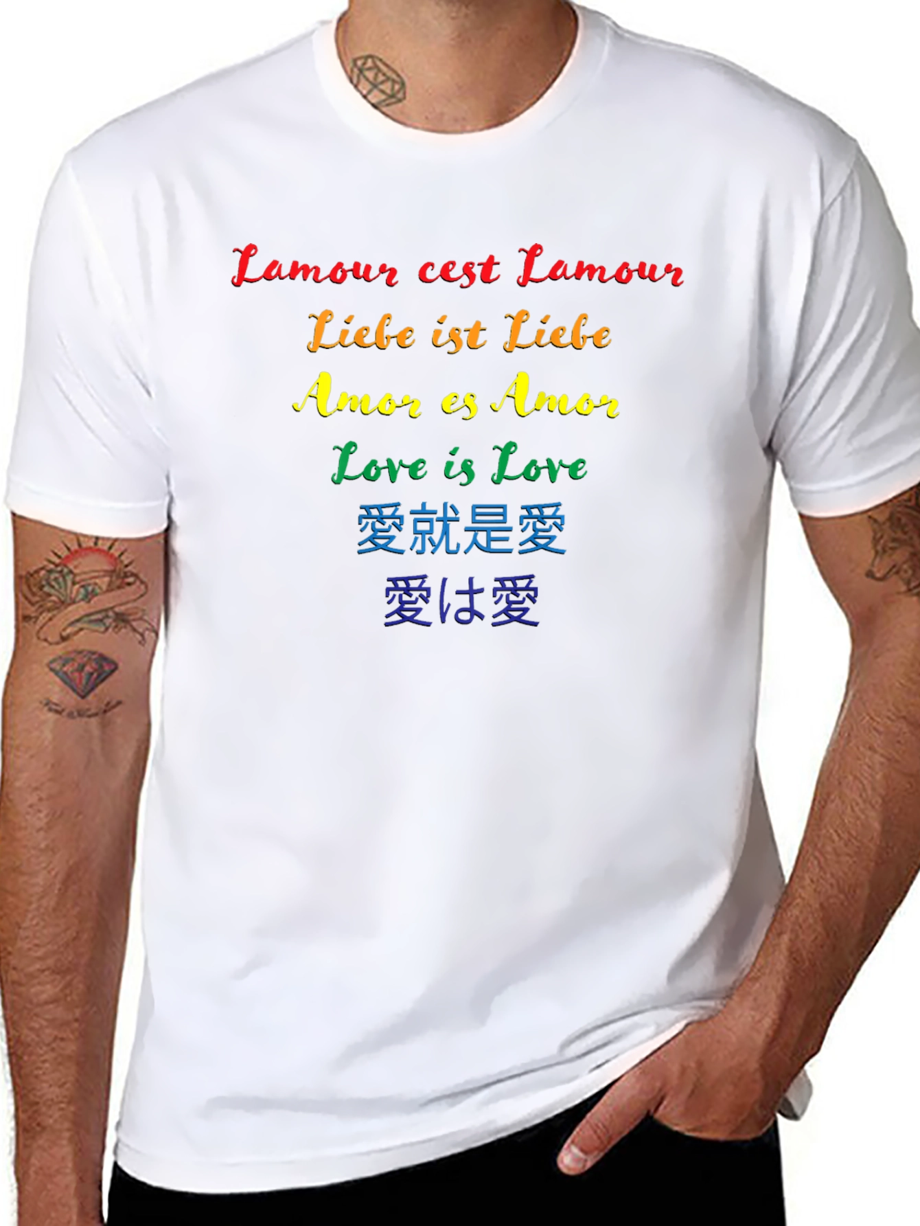 Love Is Love Pride T-Shirt - Rainbow Text