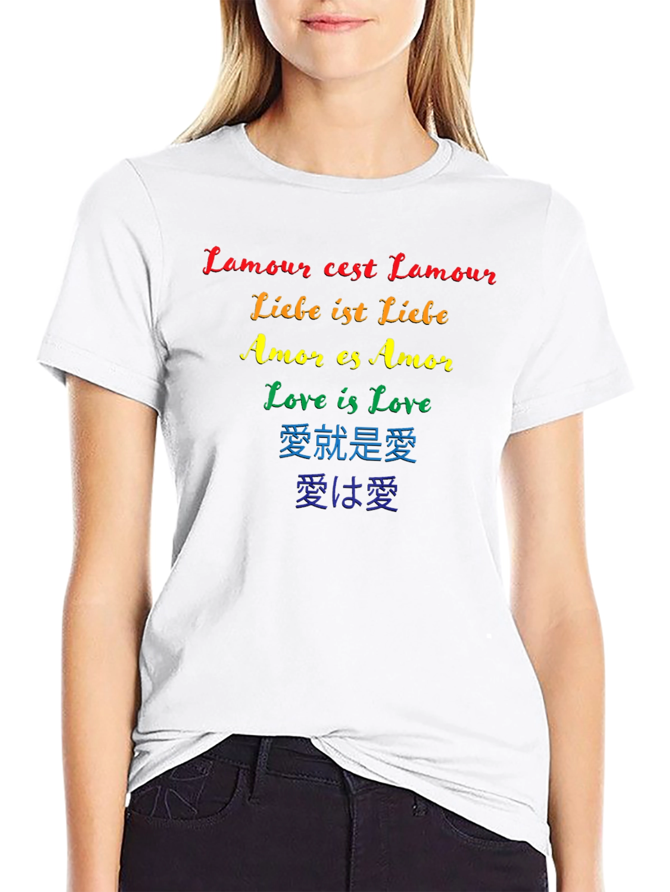 Love Is Love Pride T-Shirt - Rainbow Text