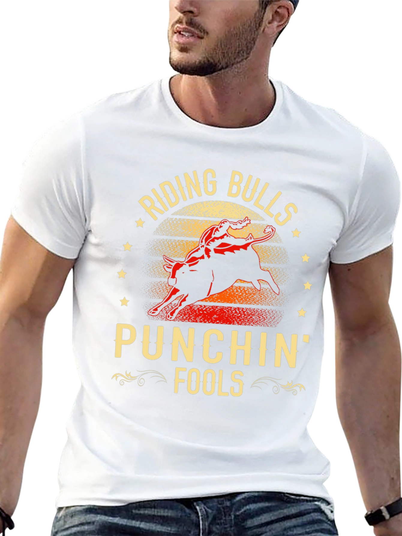Riding Bulls & Punchin Fools Graphic T-Shirt
