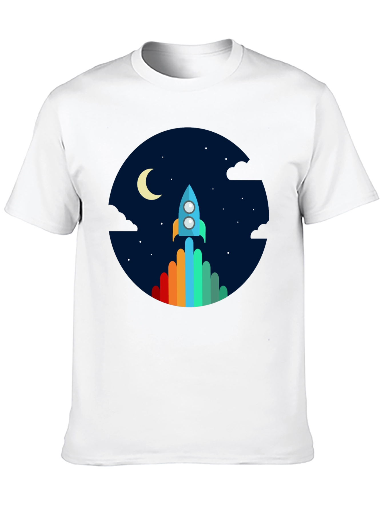 Rocket Launch Graphic Tee - Black Crew Neck