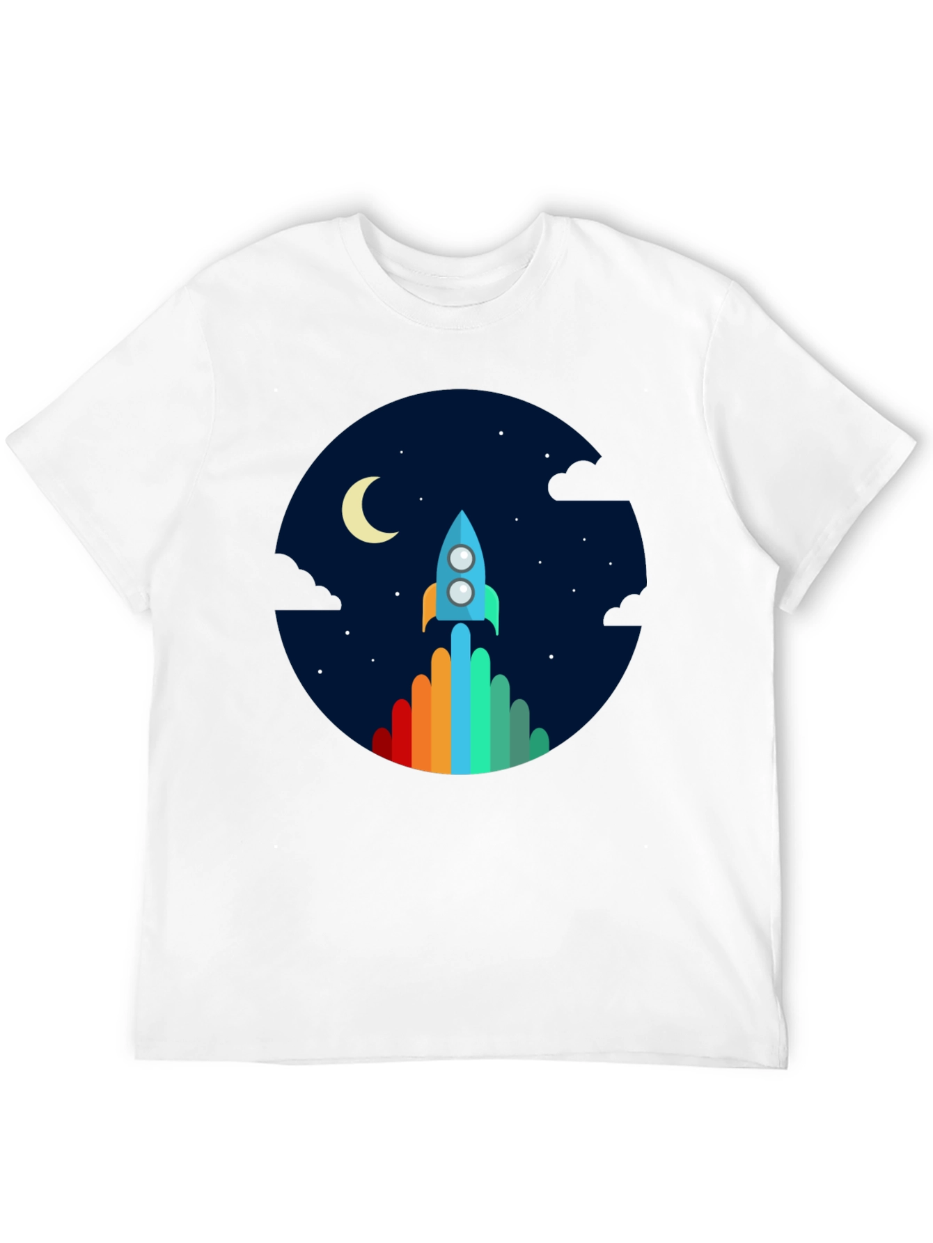 Rocket Launch Graphic Tee - Black Crew Neck