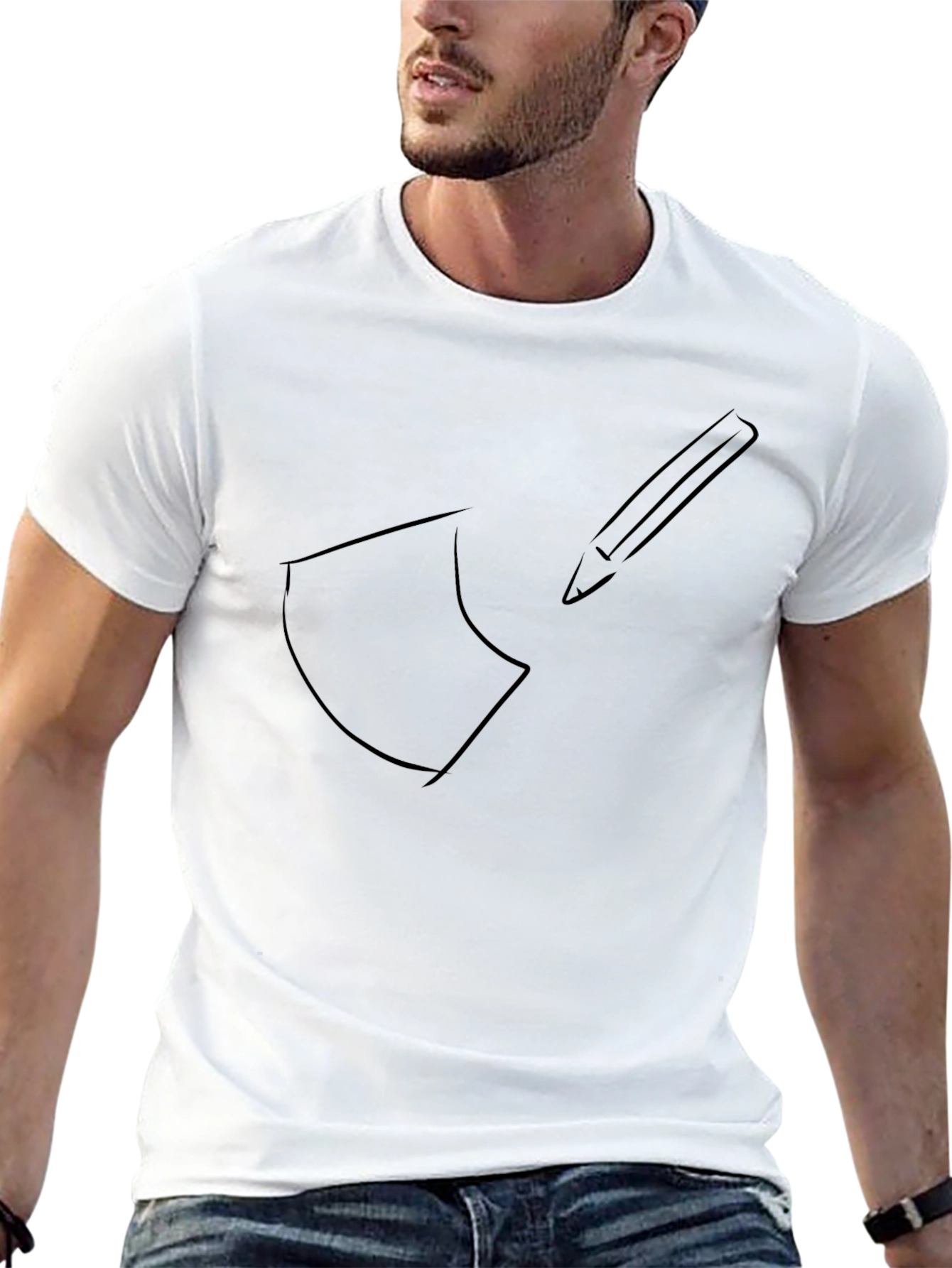 Axe & Pencil Black Graphic Tee