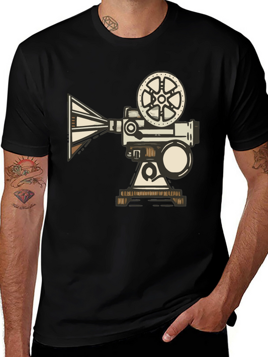 Retro Movie Projector T-Shirt - Black