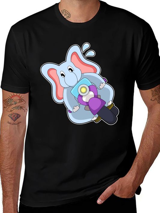 Elephant on Motorcycle Graphic T-Shirt