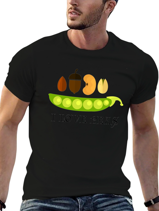 I Love Peas Black T-Shirt