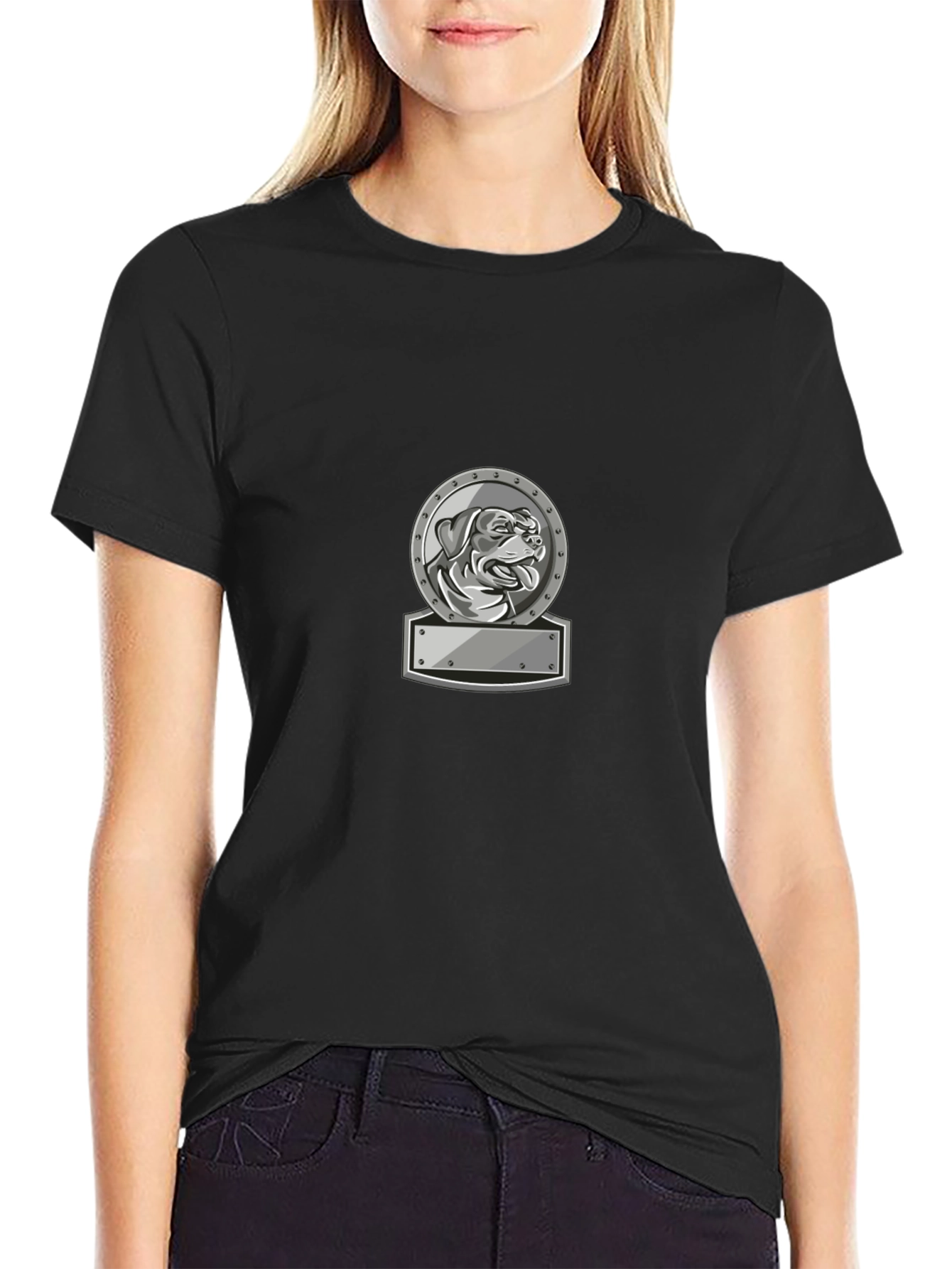 Dog Breed Emblem T-Shirt - Black