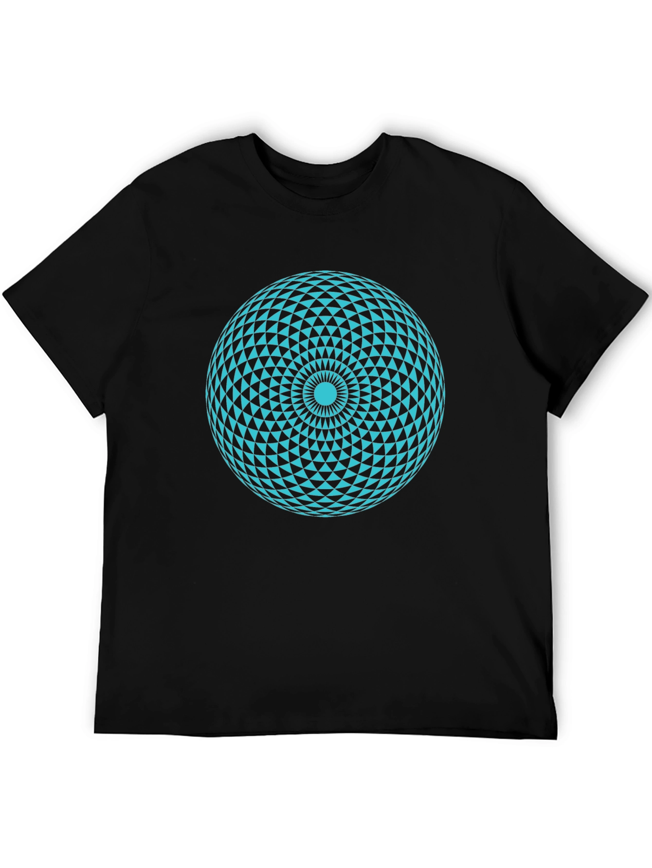 Geometric Sphere Graphic Tee - Modern Black T-Shirt
