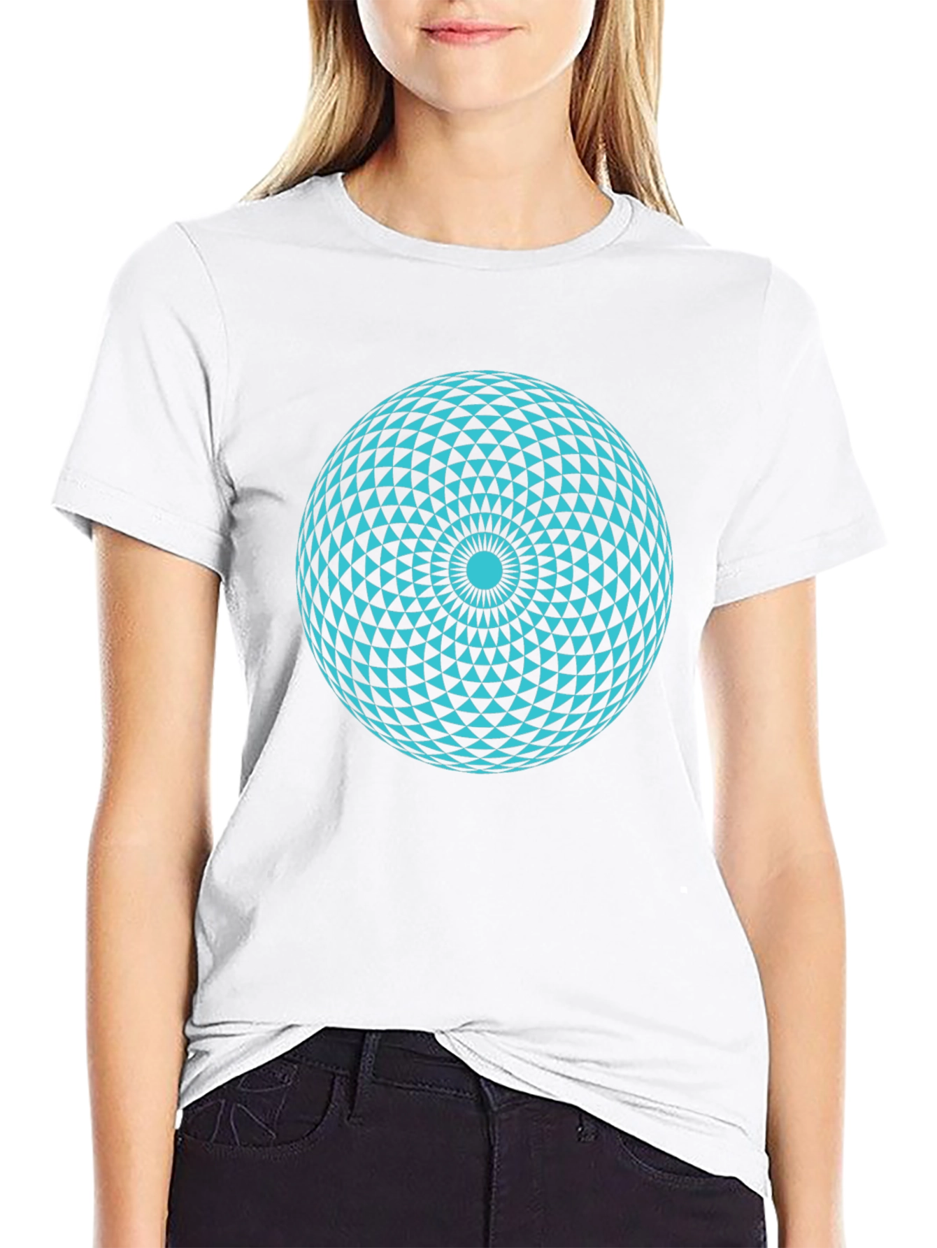 Geometric Sphere Graphic Tee - Modern Black T-Shirt