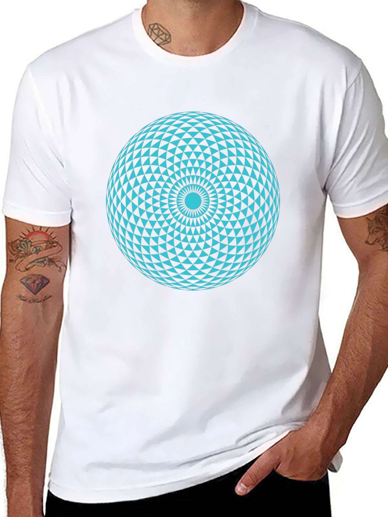Geometric Sphere Graphic Tee - Modern Black T-Shirt
