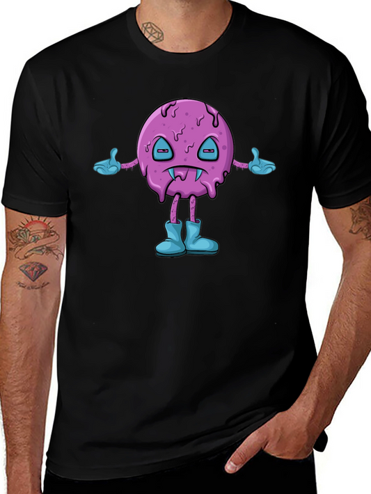 Cartoon Monster Black T-Shirt