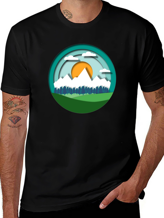 Mountain Scene Graphic Tee - Nature Lover Shirt