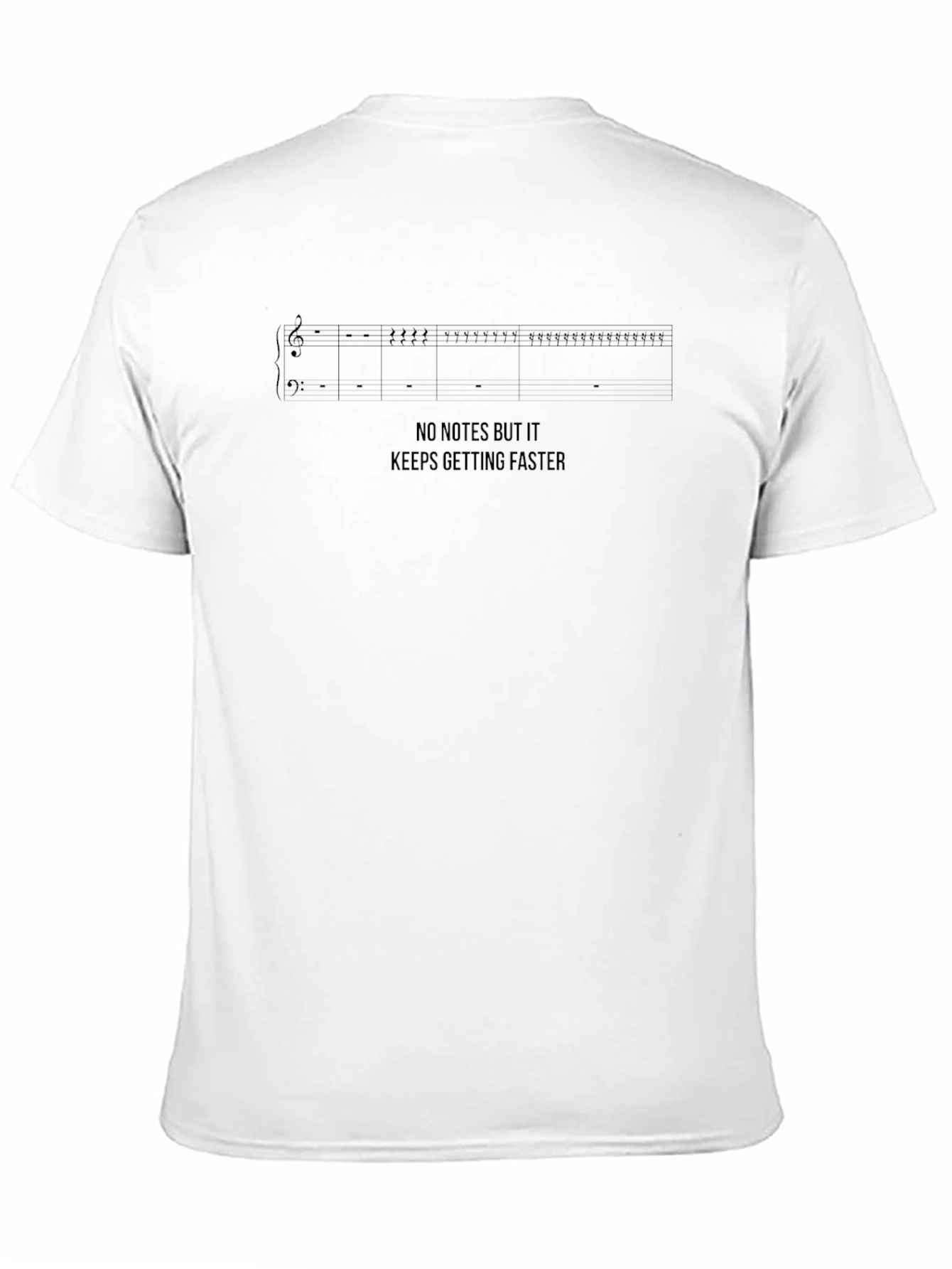 Musicians Humor Tee: No Notes Just Speed