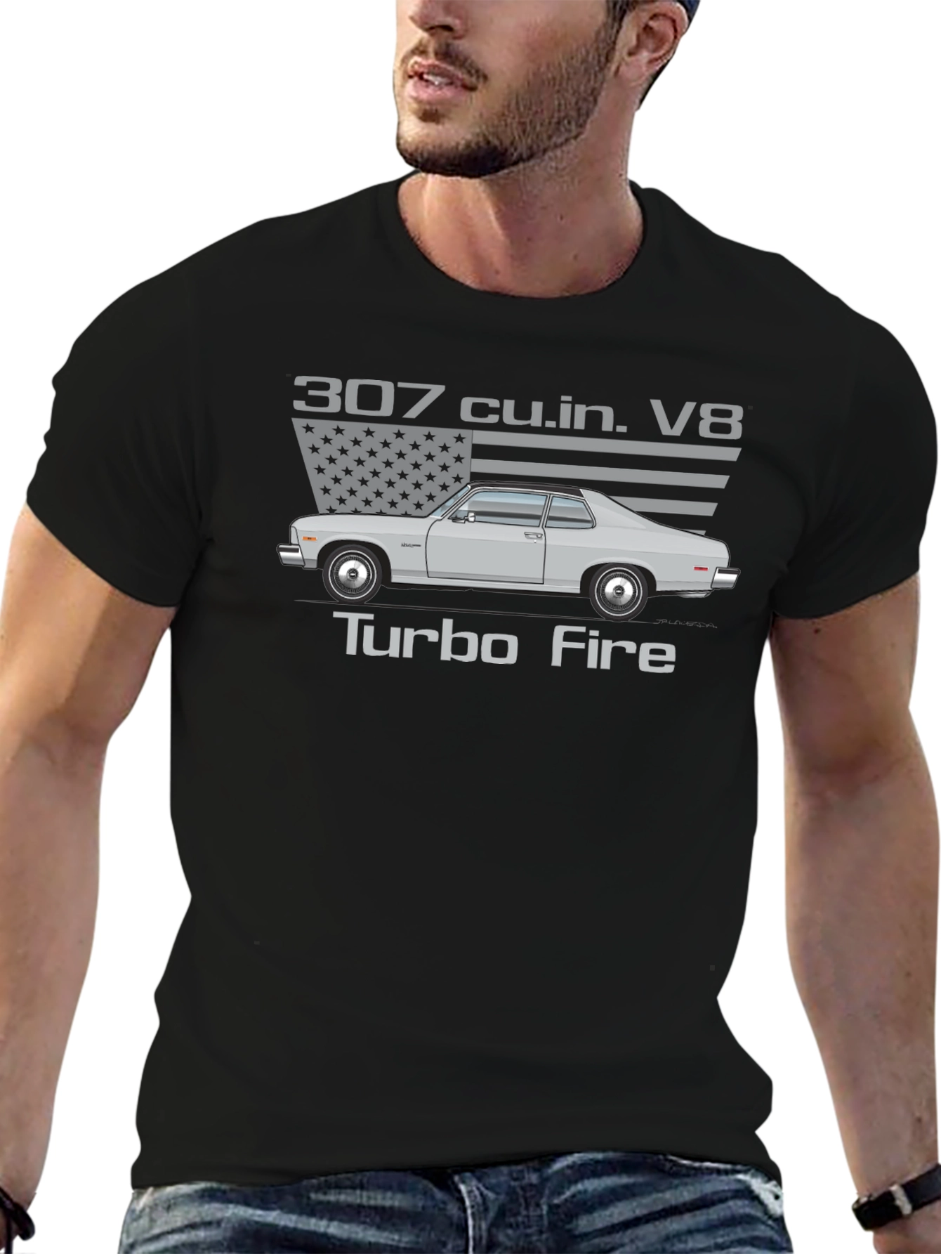 307 Turbo Fire V8 Car Graphic T-Shirt