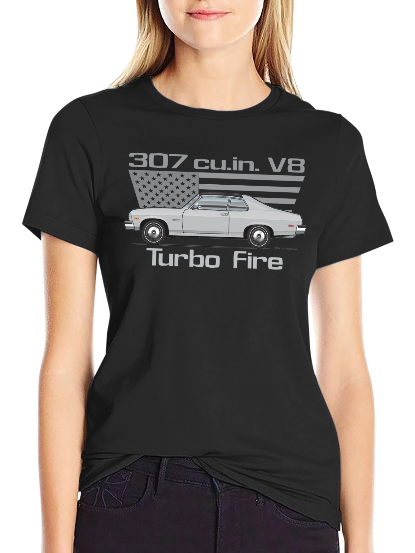 307 Turbo Fire V8 Car Graphic T-Shirt