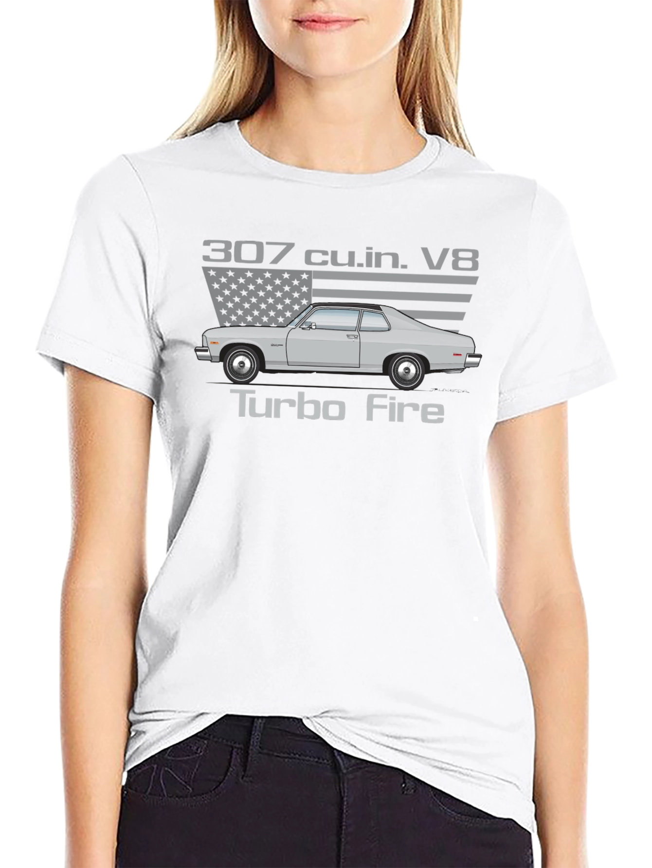 307 Turbo Fire V8 Car Graphic T-Shirt
