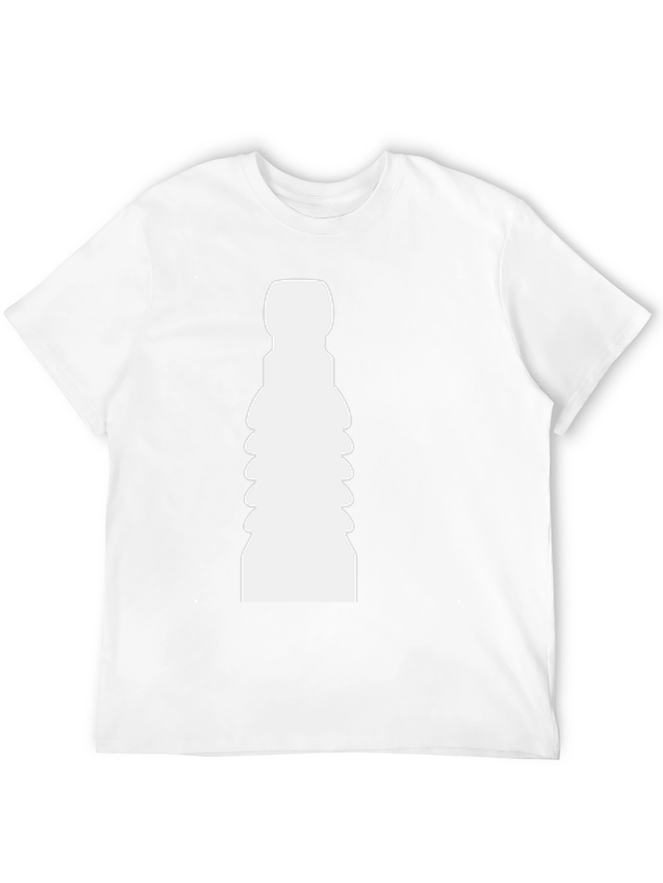 Unique White Shape Print Black T-Shirt