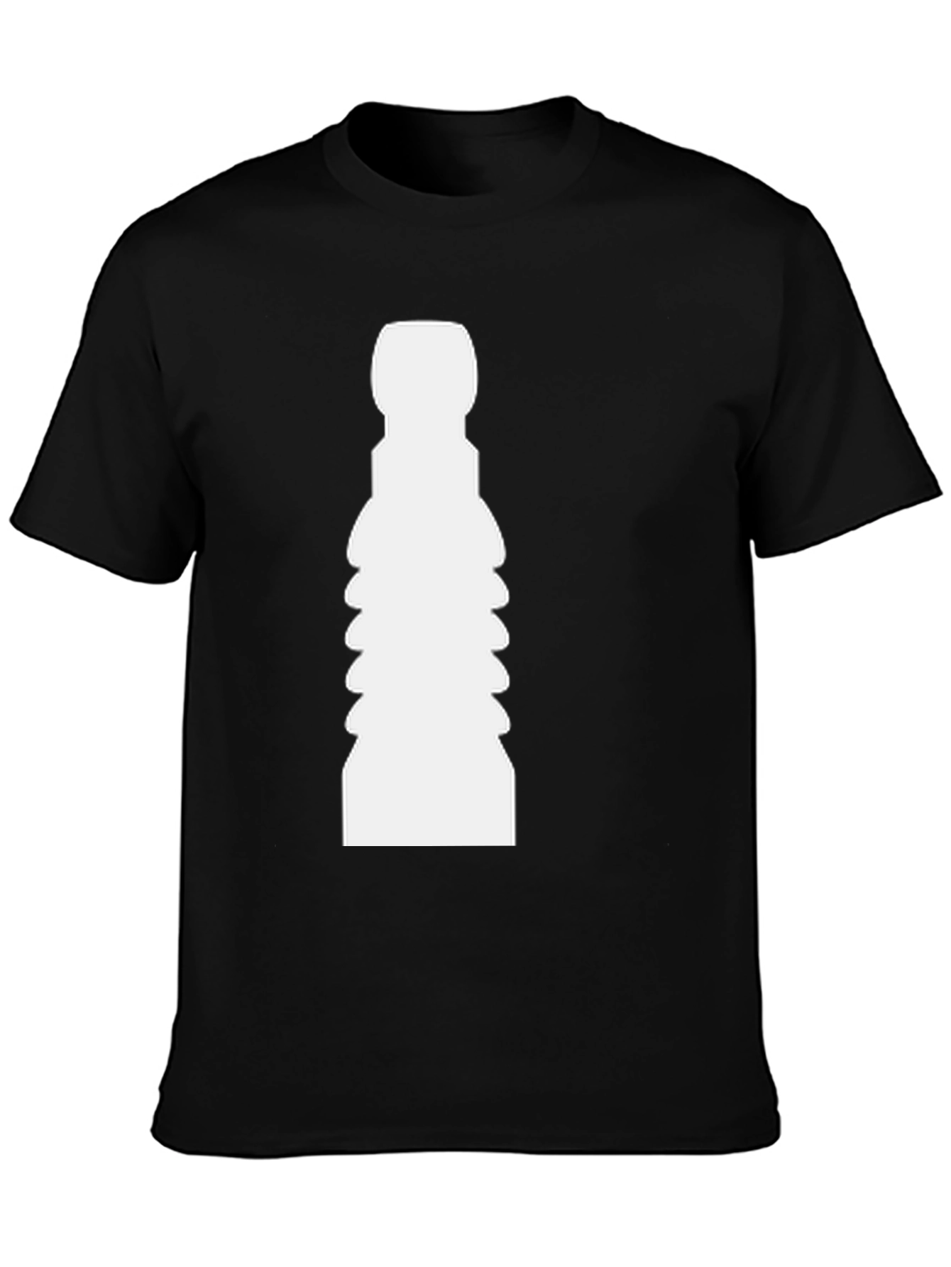 Unique White Shape Print Black T-Shirt