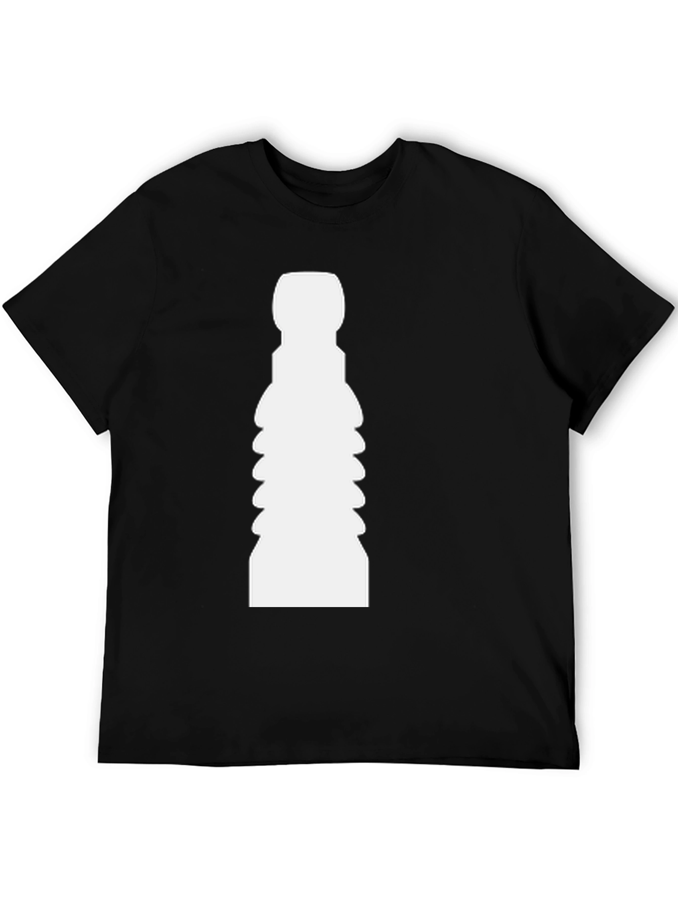 Unique White Shape Print Black T-Shirt